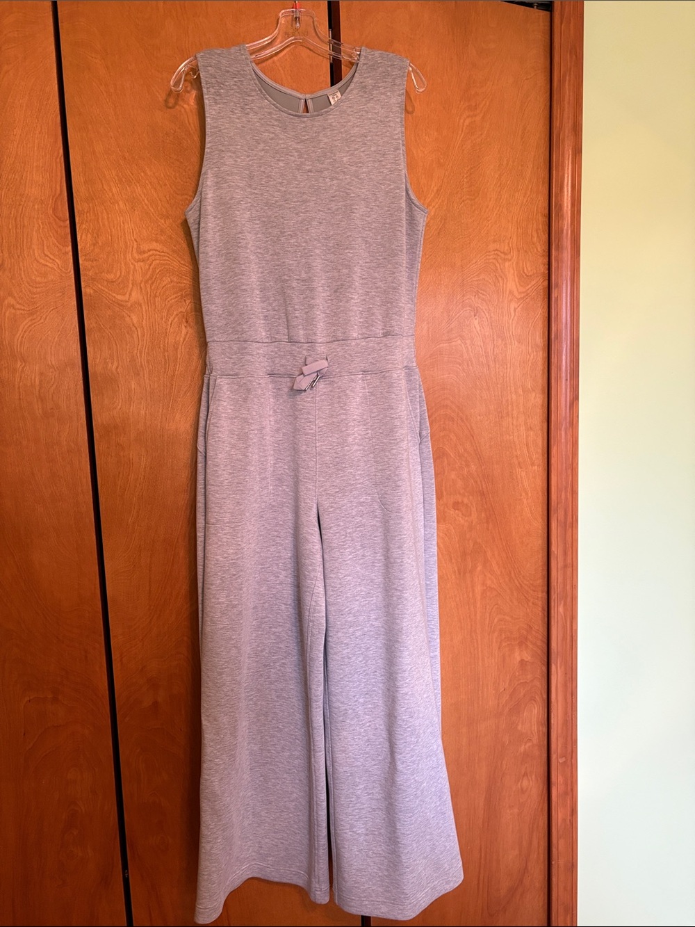 SPANX Petite Gray Sleeveless Wide-Leg Jumpsuit